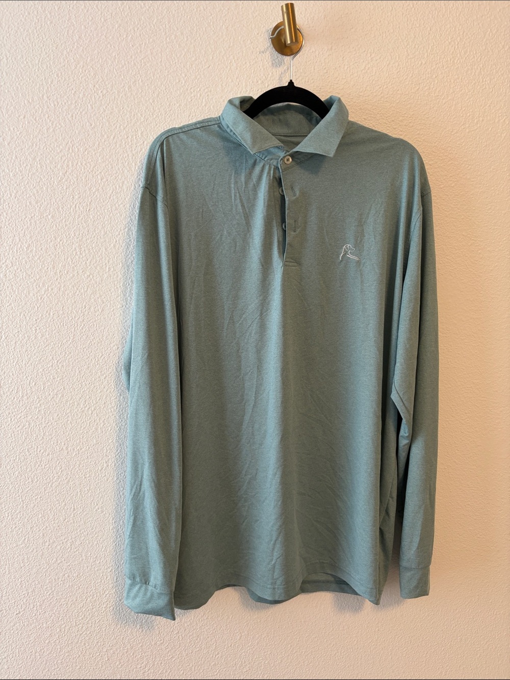Rhoback Long-Sleeve Polo in Sage Green